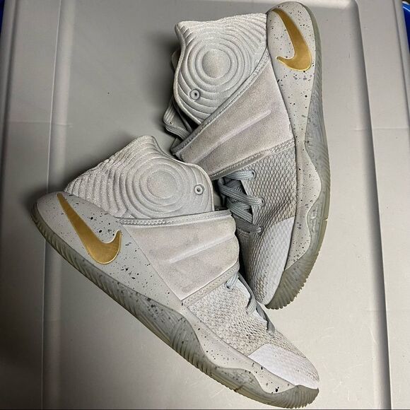 Nike Kyrie 2's Battle Gray Gold High top basketball sneakers shoes 6Y 7.5 womans - Picture 12 of 14